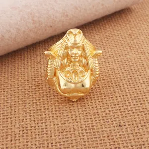 Wholesale trending jewelry ardhnarishwar lord religious snake ring solid brass yellow gold plated statement ring gift for father