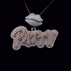 Collar con Colgante de Plata 925 y Oro de 18K con Moissanita Personalizado por Patty, con Logotipo, Diamante de Oro de 18K para Fiestas o Colgantes con Dijes - Product Image 5