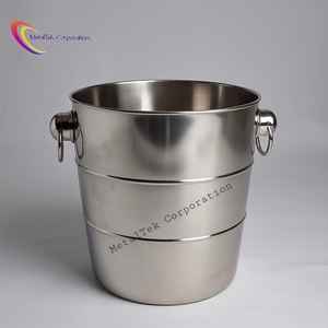 Seau à glace en métal de qualité supérieure, en acier inoxydable, seau à bière de haute qualité pour les fêtes, avec poignées, prix bas, refroidisseur à champagne, refroidisseur à vin - Product Image 1