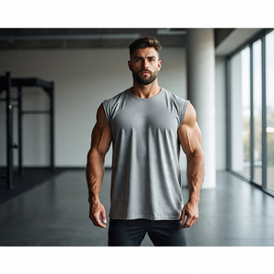 Muscle sin mangas lavado Boxy camisetas hombres personalizado corte hombro chalecos camiseta sin mangas Boxy chaleco niños - Product Image 2