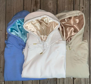 Sweat à capuche uni en polaire polyester/coton doublé satin pour homme, collection hiver décontractée 2026, avec impression en relief effet soie et séchage rapide - Product Image 4