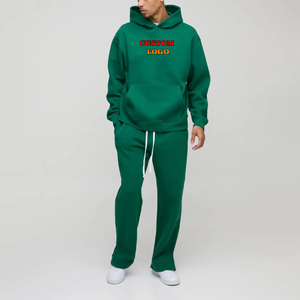 Vente en gros de sweat à capuche et pantalon pour homme d'hiver surdimensionné et respirant en coton et polyester Ensemble 2 pièces avec logo brodé personnalisé - Product Image 1