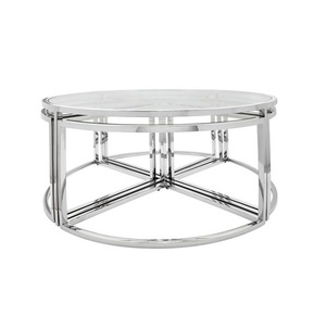 Table d'appoint de forme ronde en acier inoxydable fait à la main pure pour la décoration plate de la maison et pour la réception uniquement - Product Image 1