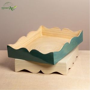 Plateau en bambou ondulé - Fait à la main, écologique et durable, léger et imperméable, adapté aux aliments, portable, design personnalisable - Product Image 4