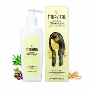 Champú Hairvital, el Mejor Champú (200ml), Hidratante, Suavizante y Nutritivo para Cuero Cabelludo Graso y Rizado, Acabado Voluminoso, Control de Grasa - Product Image 1