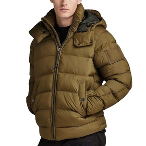 Custom OEM Wholesale Men's Winter Bubble Stand Collar Hooded Shiny Cotton Designer Quilted Puffer <b>Padding</b> Jacket - Product Image 1