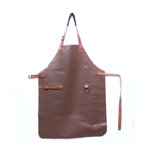 Best Quality Luxury Vintage Styled <b>Leather</b> <b>Apron</b> Black Grey Plain Design Multi-Function Waterproof for Woodworking Kitchen - Product Image 1
