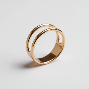 แหวนเงินแท้ออกแบบโลโก้เรขาคณิตชุบทองผู้ผลิต OEM - Product Image 6