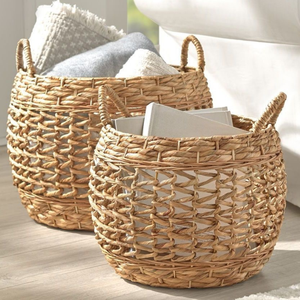 Cesta de jacinto de agua hecha a mano sostenible, proveedor mayorista, organizador de almacenamiento de algas marinas ecológico de Vietnam - Product Image 6