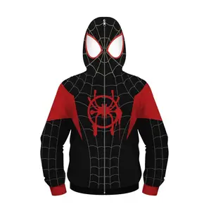 Hoodie laba-laba pria, gaya unik pakaian luar ruangan desain mewah Spider Hoodie ukuran besar keren untuk uniseks
