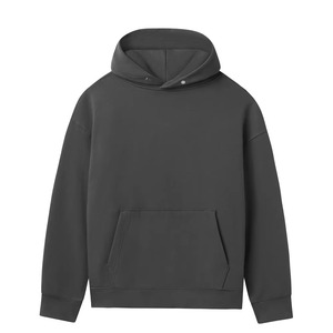 OEM personalizado Plus tamaño 100% algodón alto recortado Boxy Sudadera con capucha botón cuello alta visibilidad sudaderas con capucha DDP envío - Product Image 4