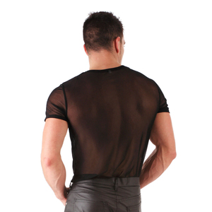 Camisa de malla de alta calidad para hombre, Color negro, Media manga, deportes, gimnasio, entrenamiento, chaleco muscular, camiseta para hombre - Product Image 6