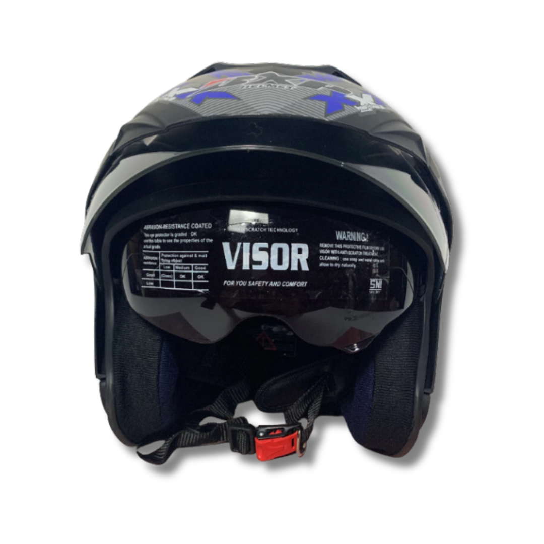 สีน้ำเงินด้านพร้อมสีดำ