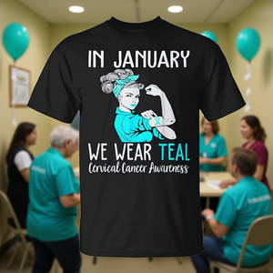 Nel gennaio indossiamo una maglietta verde acqua per la sensibilizzazione sul cancro cervicale - Product Image 3