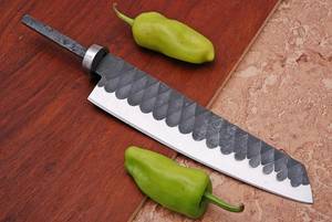 Cuchillo Santoku Hecho a Mano, Hoja en Bruto de Acero al Carbono, Grado DIY, OEM Personalizable, 11 Pulgadas de Longitud Total - Product Image 3