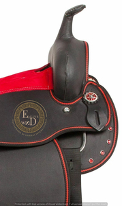 ชุดอานแข่งทรงกระบอกสังเคราะห์เกรดพรีเมียมทนทานน้ำหนักเบาสวมใส่สบายสำหรับขี่โรดิโอและทางเดิน - Product Image 4