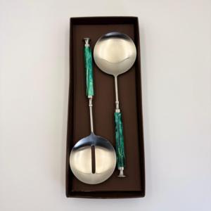 Ensemble de serveurs à salade en acier inoxydable avec poignée ronde antique, écologique, lavable au lave-vaisselle, outils à salade, accessoires de cuisine très vendus - Product Image 4