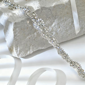 Cinturón de Novia Ajustable con Pedrería Color Marfil Bridella BS32 para Bodas, Bailes de Graduación y Eventos Formales - Disponible - Product Image 6