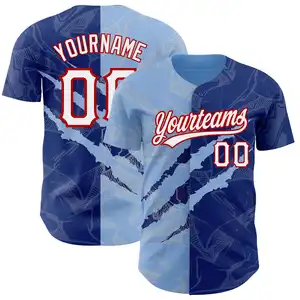 Custom Gepersonaliseerde Team Naam Logo Nummer Honkbal Jersey Stijl Plus Size Knoop Down Honkbal Shirt Comfort Mannelijk T-Shirt