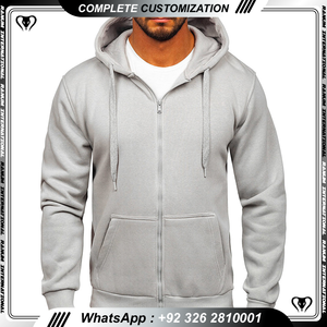 Meilleure qualité Sweats à capuche zippés Logo personnalisé Sweat à capuche unisexe à séchage rapide - Product Image 2