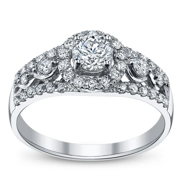 Женское модное кольцо из белого золота, 14 карат, лабораторное бриллиантовое Пасьянс VVS и EF color, обручальное кольцо