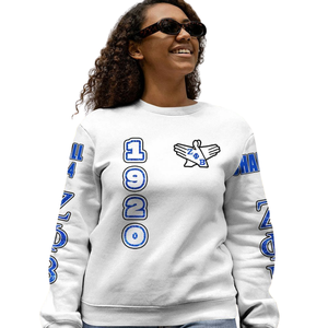 Sudadera con cuello redondo para mujer Zeta Phi Beta 1920, azul, con letras griegas bordadas - Product Image 5
