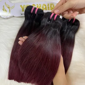 Alta qualidade preço barato pronta entrega 100% Vietnames trama cabelo cor rosa cabelos longos