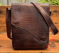 Sacoches personnalisées en cuir véritable à motif crocodile Sac à main bandoulière Sacs à bandoulière pour hommes Petits sacs de messager vintage à bretelles