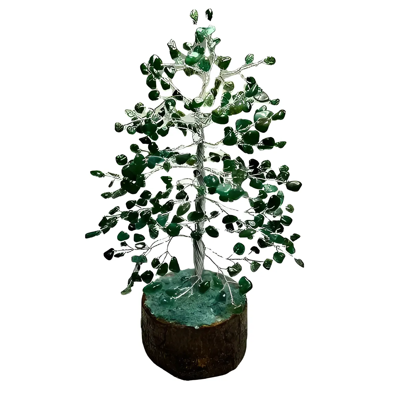 Standart kalite el yapımı yeşil yeşim taş ağacı toptan 300 boncuk cips yeşil aventurin kristal para ağacı noel için