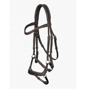 Luxe de qualité anglais Style occidental course équitation licou équestre confortable en cuir véritable cheval bride rêne Logo personnalisé - Product Image 1