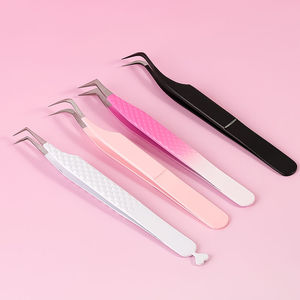 Pinzas para pestañas de acero inoxidable de calidad profesional premium, mango cómodo antimagnético, punta suave, logotipo personalizado ODM/OEM - Product Image 1