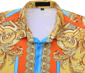 Camisa de sublimación de patrón sólido para hombres de alta calidad, camisas de manga larga con botones, poliéster 100% con logotipo personalizado de bolsillo - Product Image 3