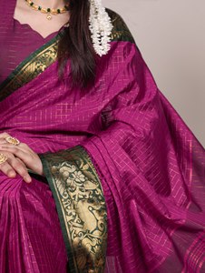 New <b>Designer</b> Poly Cotton Saree Digital Print Embroidered Zari Borders Women Modern Elegance Quick Dry Regular Fit All Party - Product Image 6