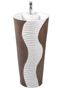 Lavabo sur pied en porcelaine rouge de haute qualité Jeker Set Lavabo Lavabo Twyford Designer pour la Libye Afrique Inde Exportation - Product Image 4