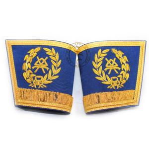 Menottes maçonniques personnalisées avec tresse d'argent Gantelets d'officier en gros Manchettes d'insignes pour uniformes de cérémonie - Product Image 3