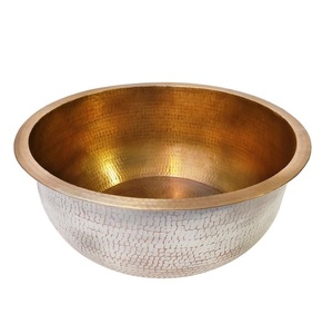 Metal Solid <b>Foot</b> <b>Rest</b> Hammered <b>Foot</b> Soak Spa Bowl Pedicure Copper Bowl For Spa - Product Image 2