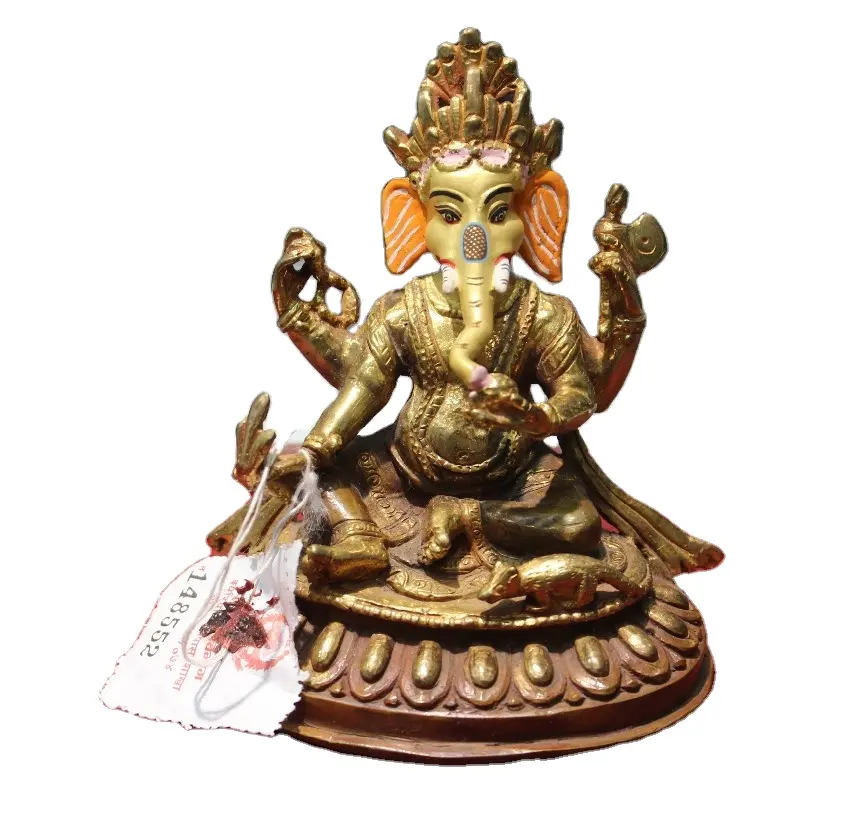 Statue artisanale spirituelle religieuse à acheter, Sculpture Ganesha Bronze népal, finition Antique, laiton métal cuivre