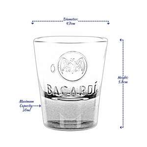 Bacardi แก้วช็อตคลาสสิกชุด6ใบเครื่องล้างจานโลโก้ปรับแต่งได้ปลอดภัยสำหรับวอดก้าสุราไวน์ชาสำหรับบาร์ปาร์ตี้ผับของขวัญ - Product Image 2