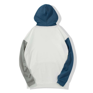 Hombres dos colores bloque cordón Sudadera con capucha al por mayor en blanco de alta calidad orgánica Hoodys algodón Unisex pulóver sudadera OEM - Product Image 4