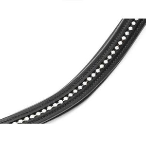 Banda Frontal para Caballo de Cuero Acolchado con Canal Vacío, Incrustaciones de una Sola Hilera de Cristales Diminutos, Cadena Brillante de Diamantes, Banda Frontal para Brida - Product Image 3