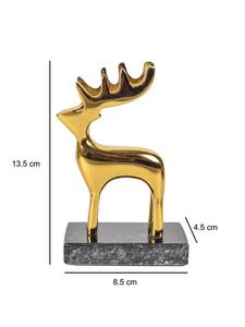 รูปปั้นกวางทองโบราณมีการออกแบบที่ทันสมัยตกแต่งบ้านด้วยโลหะประกอบด้วยฐานหินและอลูมิเนียม - Product Image 6