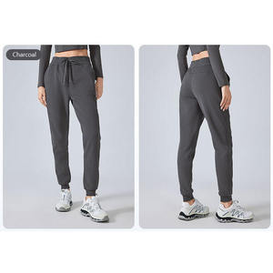 Pantalons de jogging pour femmes, taille haute, plats, d'hiver, avec poches, 100% coton, pantalons de survêtement athlétiques pour le yoga, l'entraînement, la détente, avec cordon de serrage - Product Image 6
