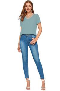 เสื้อบูติกอินเดียสุดพิเศษสำหรับผู้หญิงเสื้อถักแบบอินเทรนด์เสื้อสั้นสำหรับสวมใส่สบายเสื้อยืดทางการแบบอินเดีย - Product Image 4