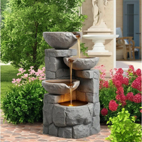 Fontaine d'eau solaire extérieure de pierre de toit pour la conception unique de décoration de jardin