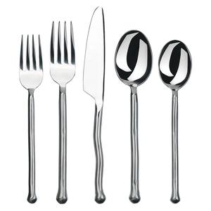 <b>Gold</b> Embossed Floral Handle Wedding Eco-Friendly Luxury Dining <b>Utensils</b> Classic Royal Aesthetic Flatware Set Rust Resistant Wood - Product Image 3
