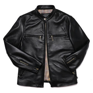 Nueva chaqueta de cuero de motociclista para hombre, abrigo de motocicleta de cuero genuino Natural, ropa suave delgada de primavera y otoño, Envío Gratis - Product Image 1