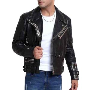 Chaqueta de Cuero Negra para Hombre, Estilo Casual, Invierno, Cuello Alto, Lona Transpirable, Cierre de Cremallera, Color Liso, Marca SOLID INTERNATIONAL - Product Image 1