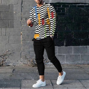 Conjunto de 2 piezas de invierno para hombre, chándales con estampado 3D, Conjunto de camiseta de manga larga, ropa de calle, ropa deportiva informal para hombre, camiseta de gran tamaño para hombre - Product Image 2