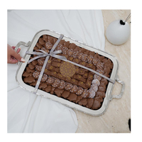 Plateau décoratif à chocolat en acier inoxydable de luxe fait à la main en vente