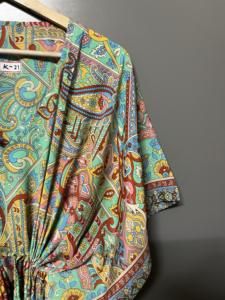 Robe longue décontractée pour femme de meilleure qualité, caftan en soie ajusté col V élégant pour le printemps, l'été, taille naturelle - Product Image 5